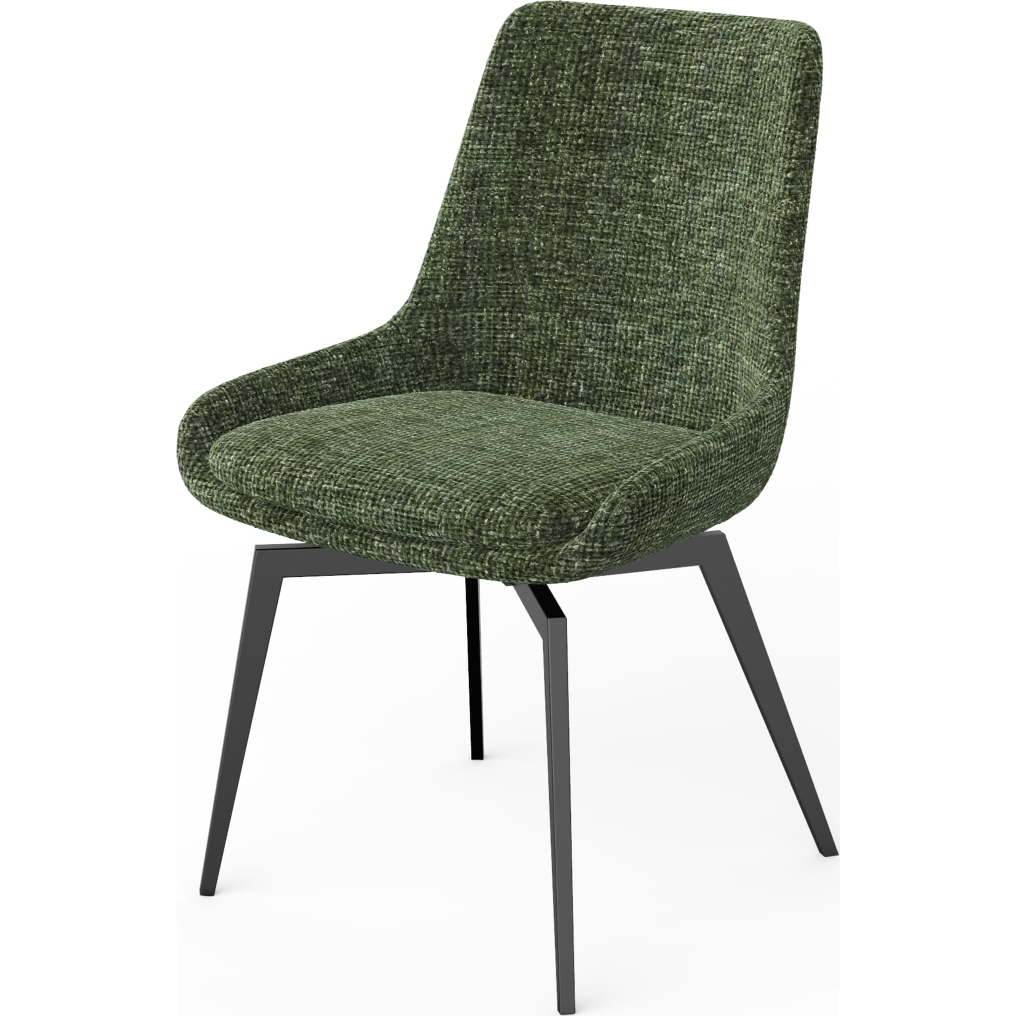 CEO 180 Degree Return Swivel Upholstered Dining Chair in Olive