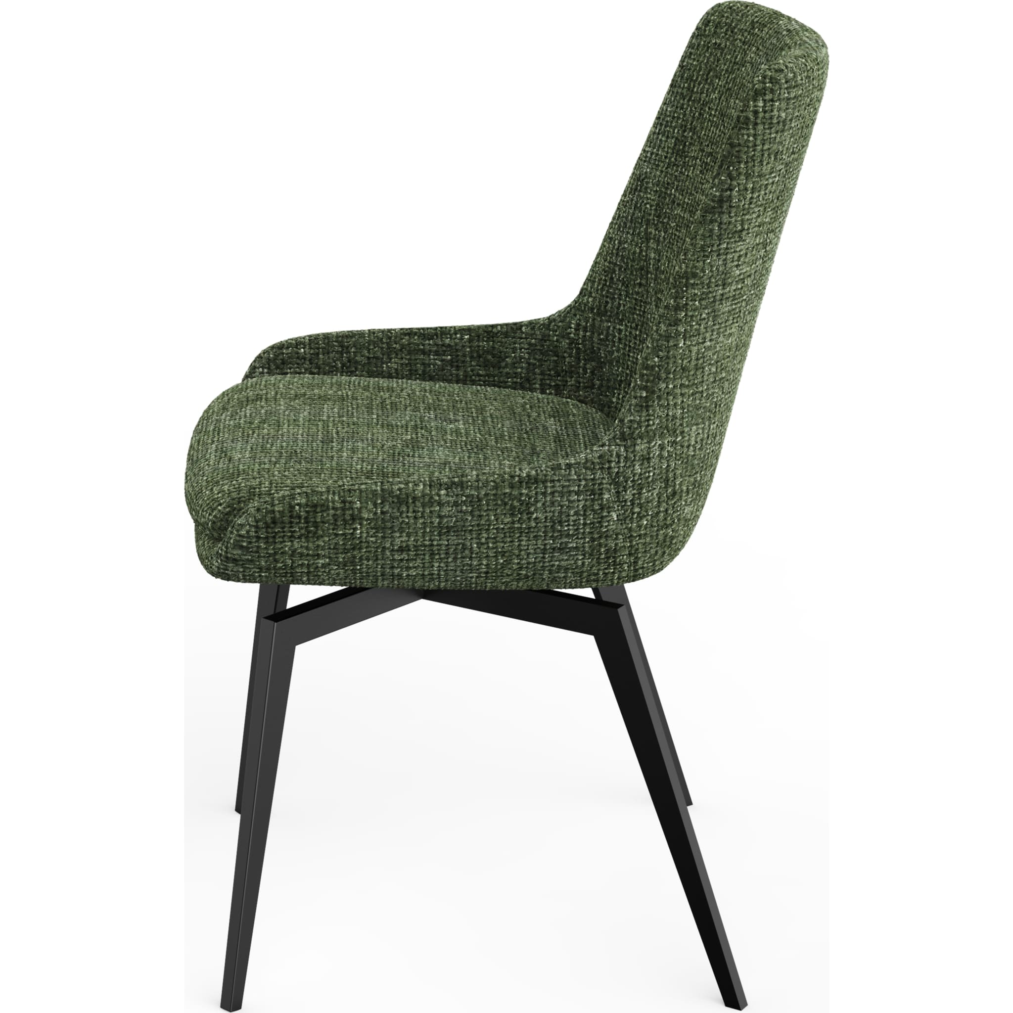 CEO 180 Degree Return Swivel Upholstered Dining Chair in Olive