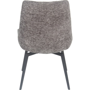 CEO 180 Degree Return Swivel Upholstered Dining Chair in Oyster