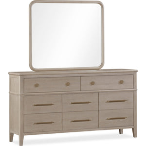 Camden Eight Drawer Oak Wood Dresser in Chai
