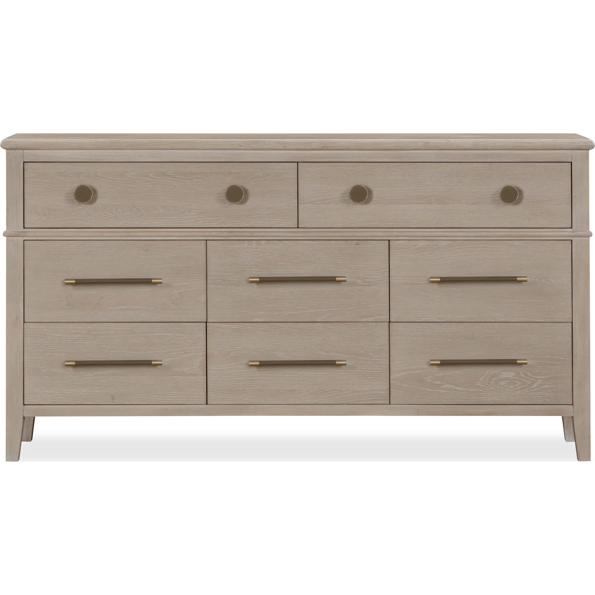 Camden Eight Drawer Oak Wood Dresser in Chai