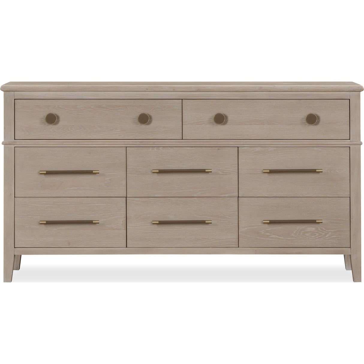 Camden Eight Drawer Oak Wood Dresser in Chai