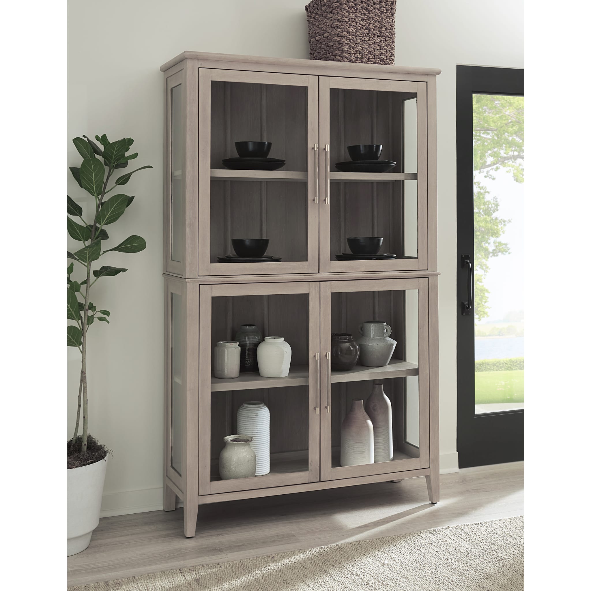 Camden Four Door Shiplap Curio in Chai
