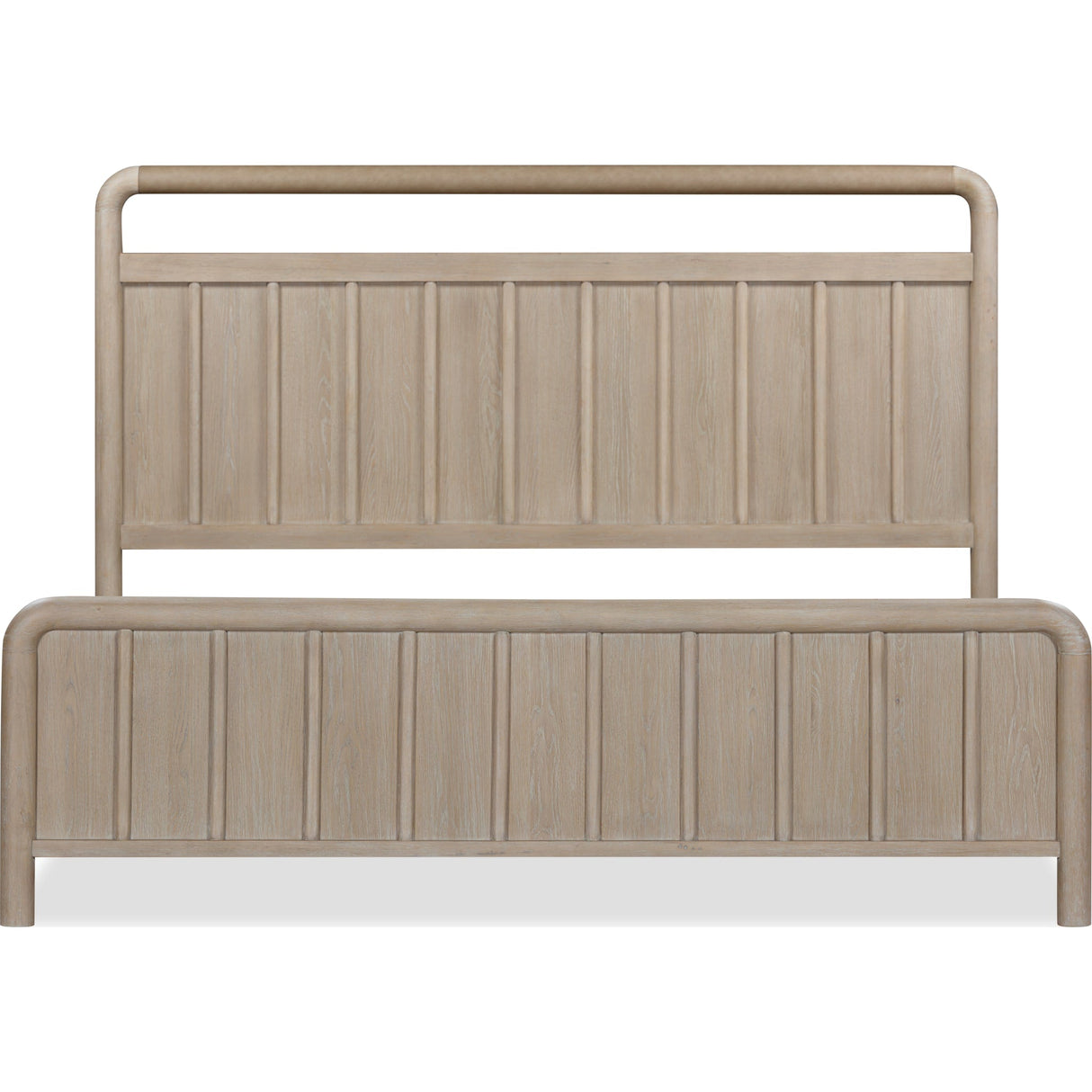 Camden Shiplap Oak Wood Platform Bed in Chai