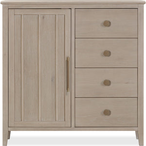 Camden Six Drawer One Door Oak Wood Chest in Chai