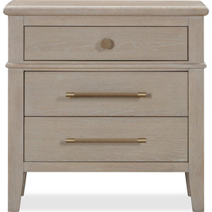 Camden Three Drawer Oak Wood Nightstand in Chai
