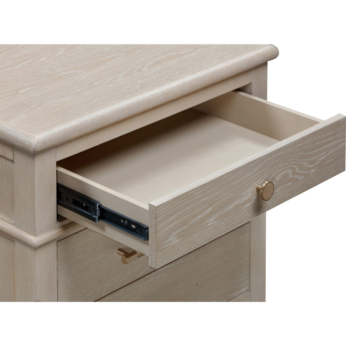 Camden Three Drawer Oak Wood Nightstand in Chai
