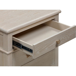 Camden Three Drawer Oak Wood Nightstand in Chai