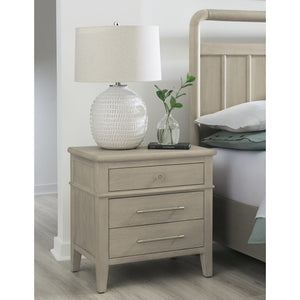 Camden Three Drawer Oak Wood Nightstand in Chai
