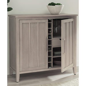Camden Two Door Two Drawer Bar Cabinet with Stemware Rack and Wine Rack in Chai