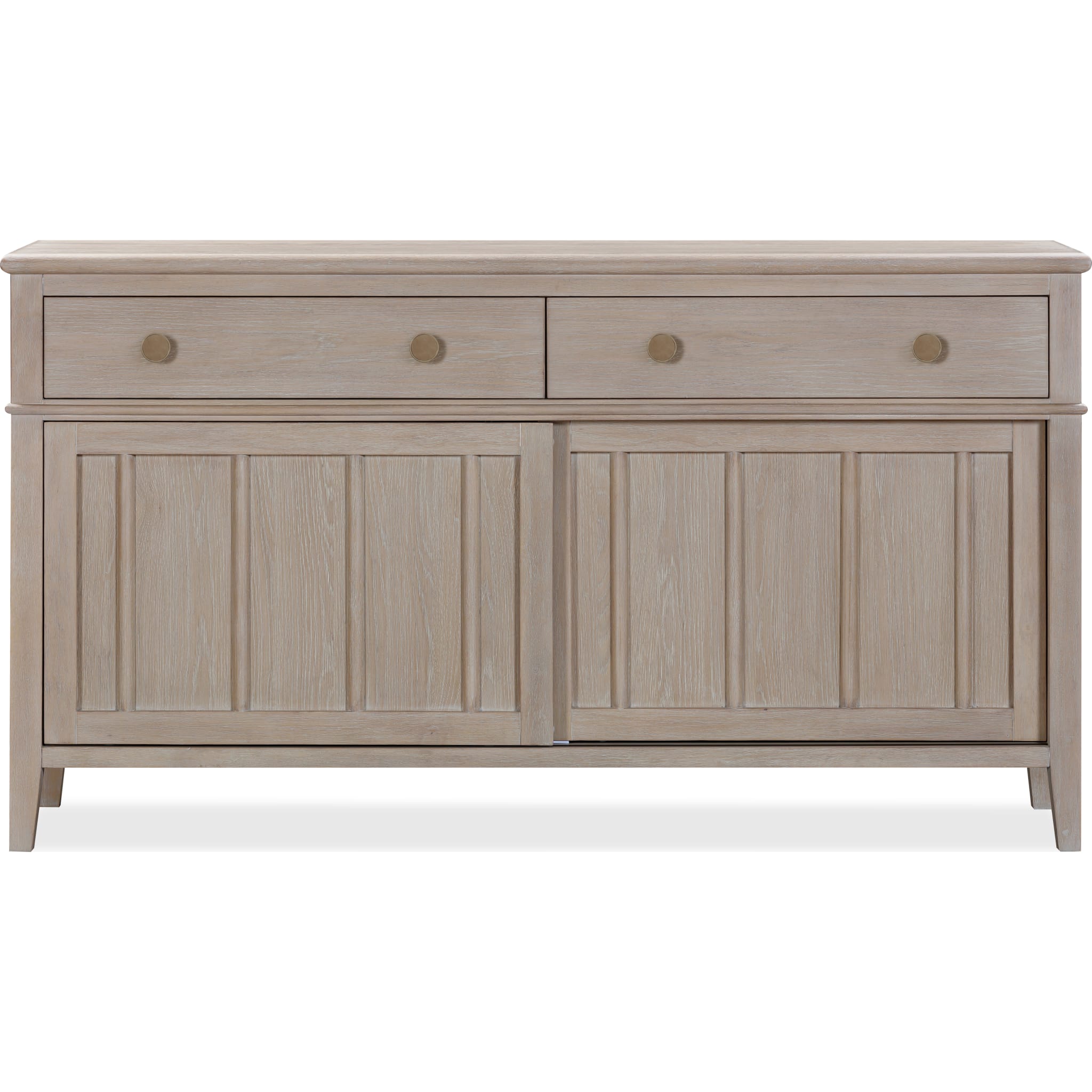Camden Two Drawer Two Door Oak Wood Sideboard in Chai