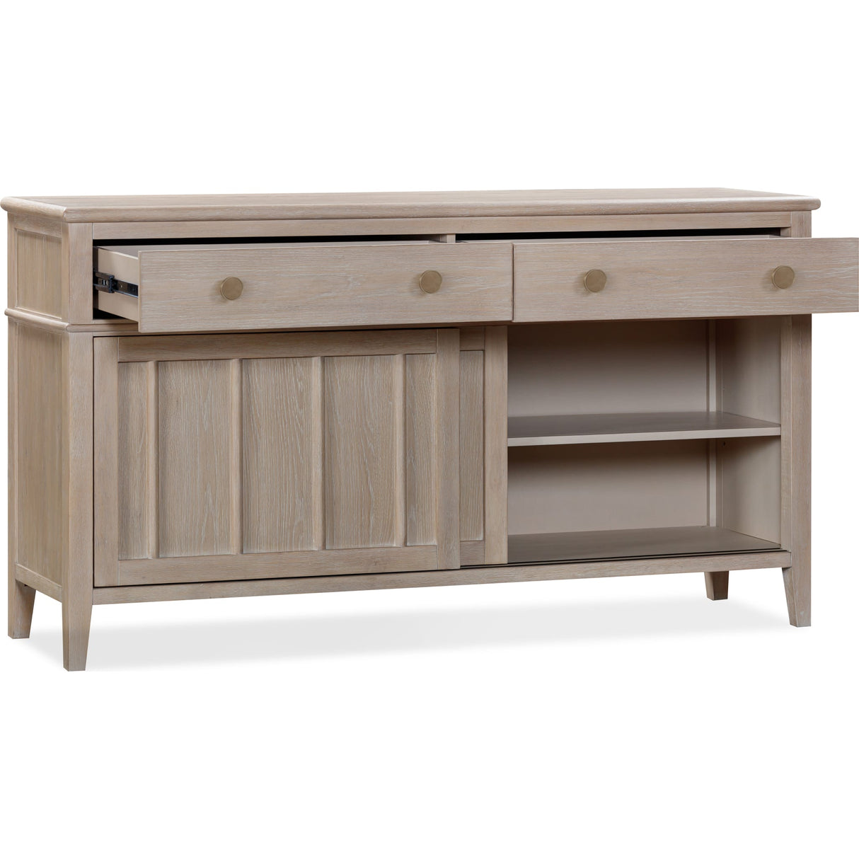 Camden Two Drawer Two Door Oak Wood Sideboard in Chai