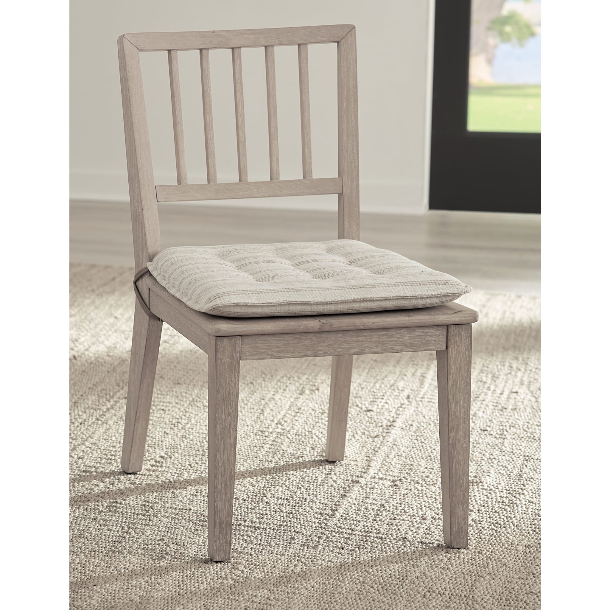 Camden Wood Dining Chair with Detachable Cushion in Chai and Oat