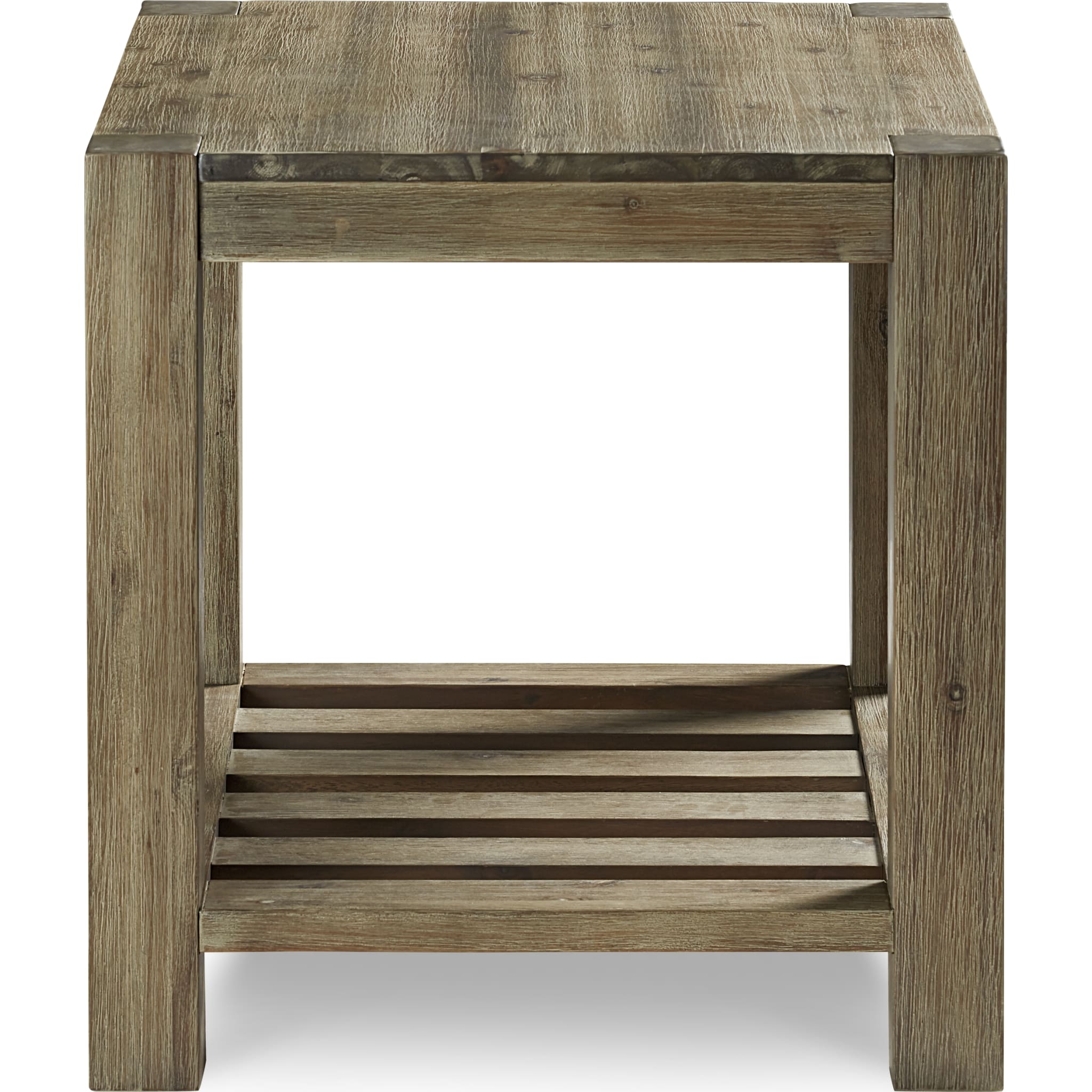 Canyon Solid Wood Rectangular End Table in Washed Grey