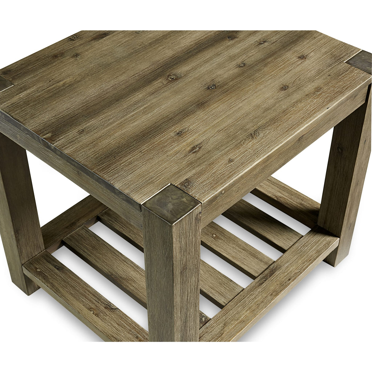 Canyon Solid Wood Rectangular End Table in Washed Grey