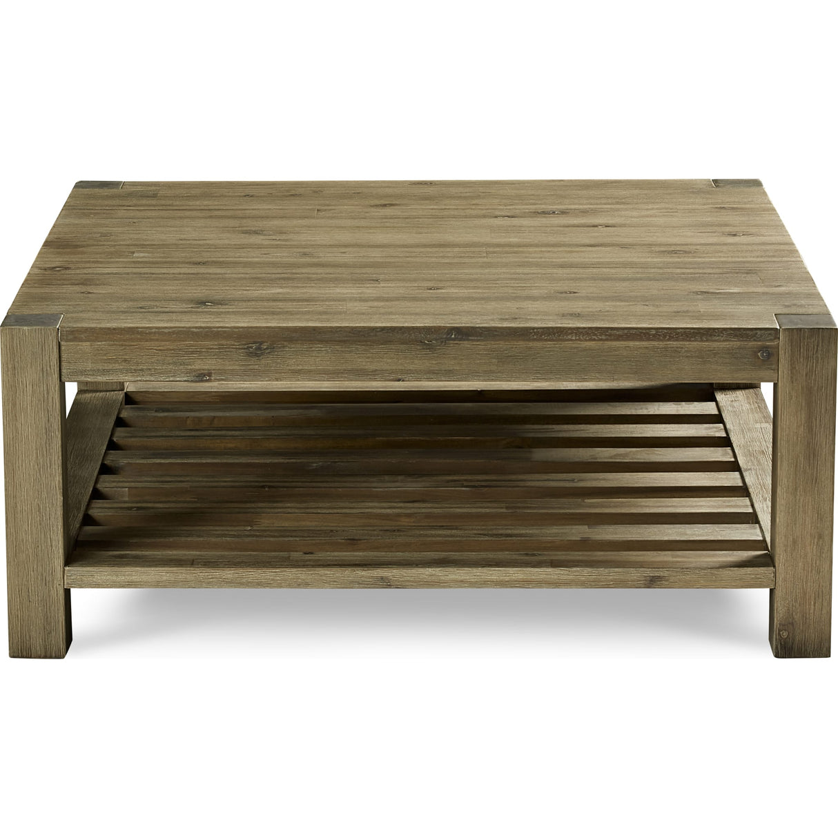 Canyon Solid Wood Square Coffee Table in Washed Grey
