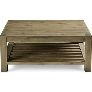 Canyon Solid Wood Square Coffee Table in Washed Grey