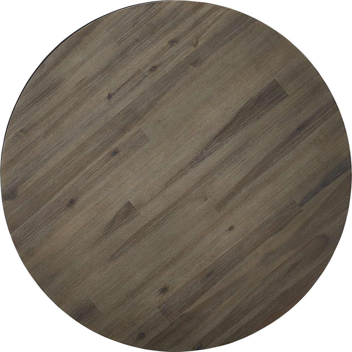 Canyon Solid Wood and Metal Round Coffee Table in Washed Grey
