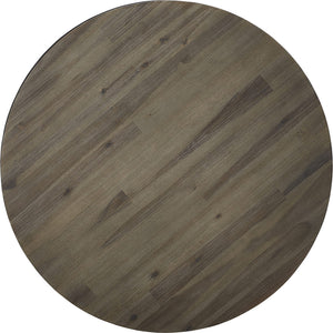 Canyon Solid Wood and Metal Round Coffee Table in Washed Grey