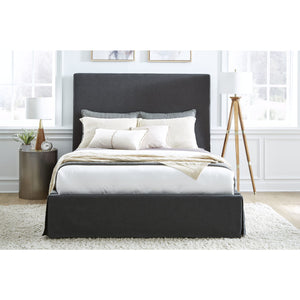 Cheviot UpholsteredSkirted Panel Bed in Iron