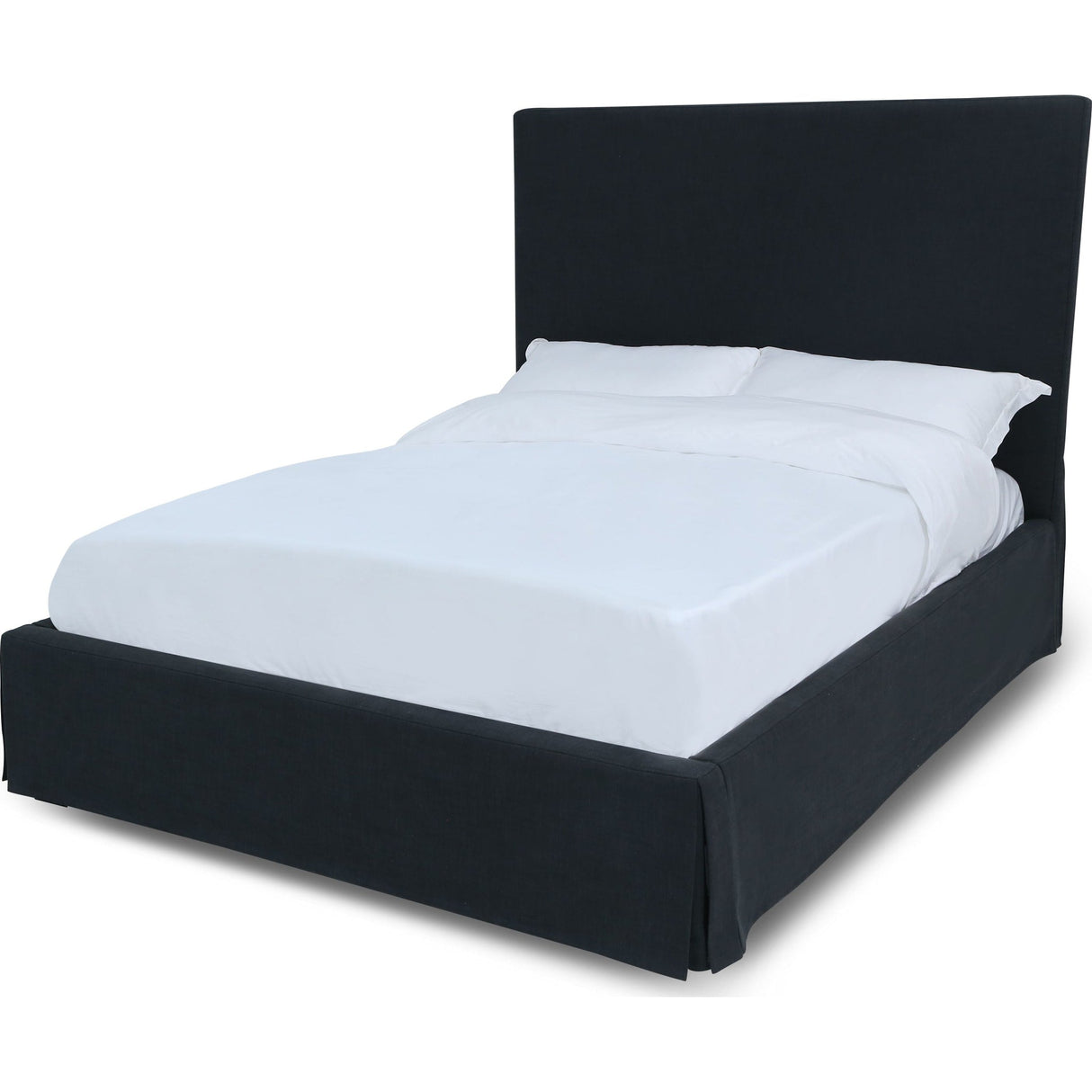 Cheviot UpholsteredSkirted Panel Bed in Iron