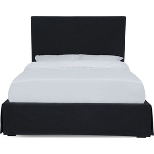 Cheviot UpholsteredSkirted Panel Bed in Iron