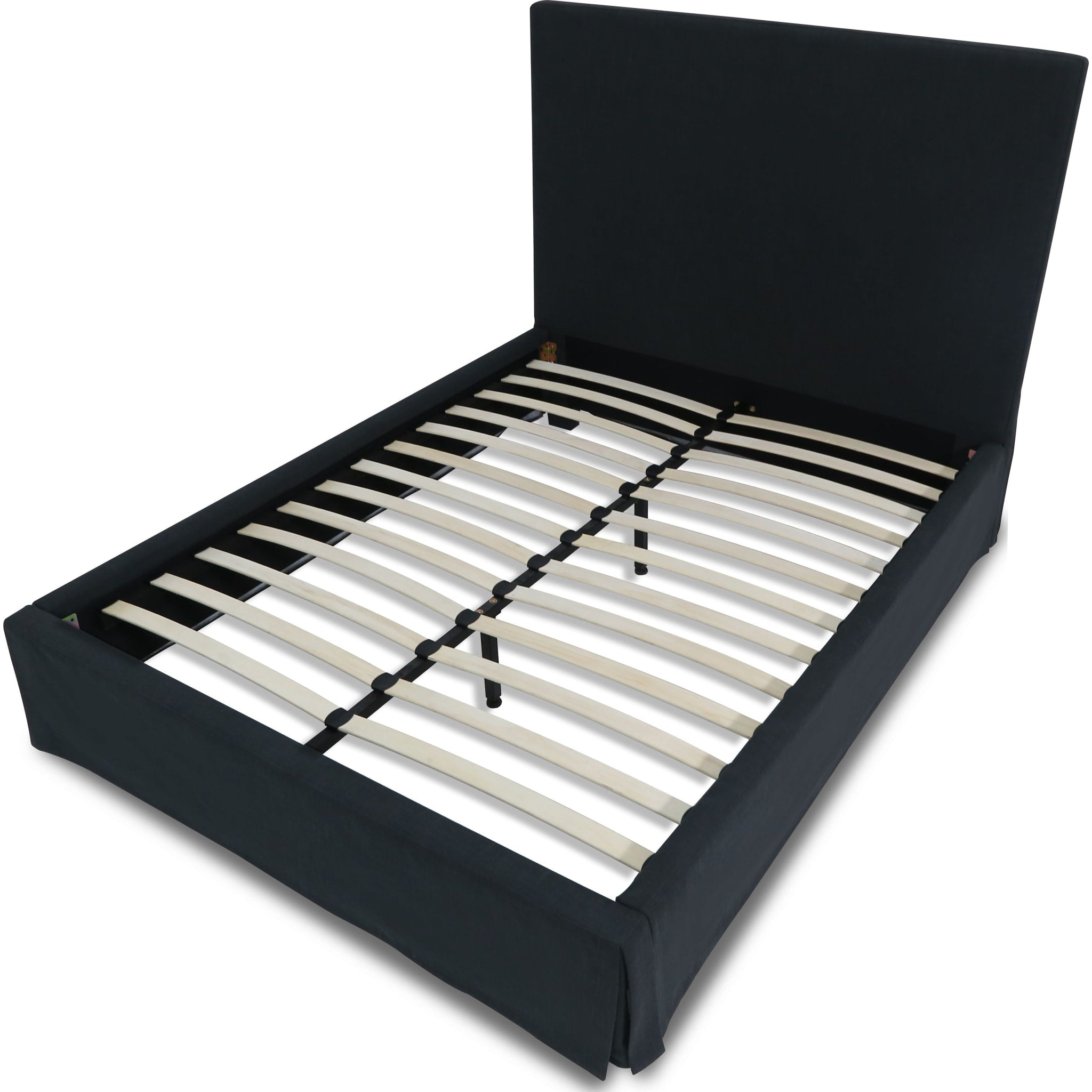 Cheviot UpholsteredSkirted Panel Bed in Iron