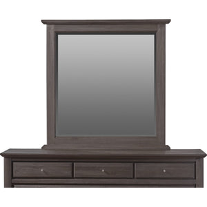 City II Beveled Glass Mirror in Basalt Gray
