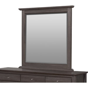 City II Beveled Glass Mirror in Basalt Gray