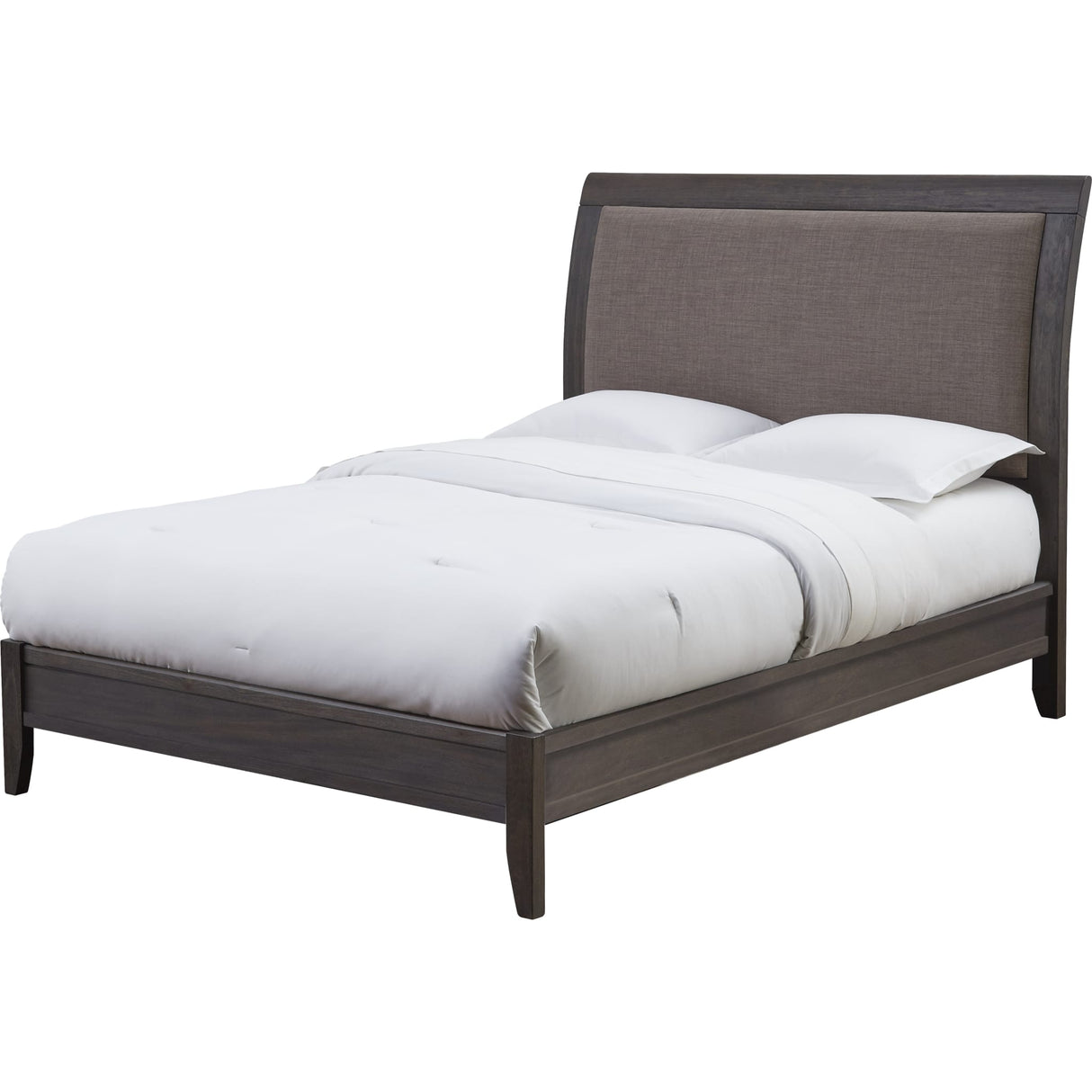 City II Upholstered Sleigh Bed in Basalt Gray