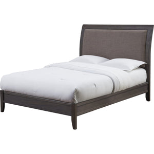 City II Upholstered Sleigh Bed in Basalt Gray