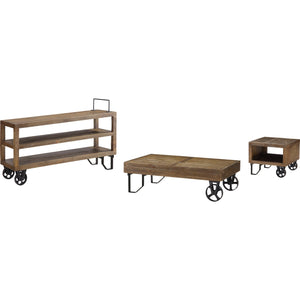 Coalburn Reclaimed Wood Media Console in Russett Brown