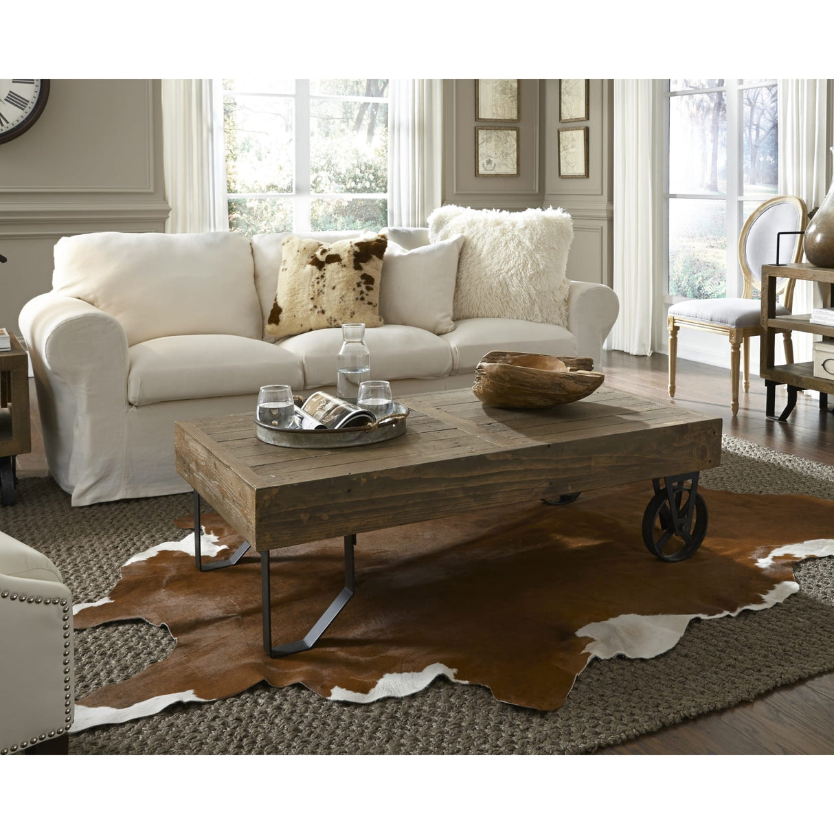 Coalburn Reclaimed Wood Rectangular Coffee Table in Russett Brown