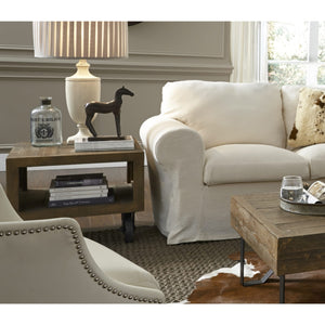 Coalburn Reclaimed Wood Square Side Table in Russett Brown