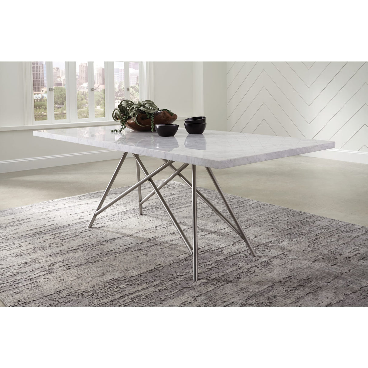 Coral Marble Rectangular Dining Table