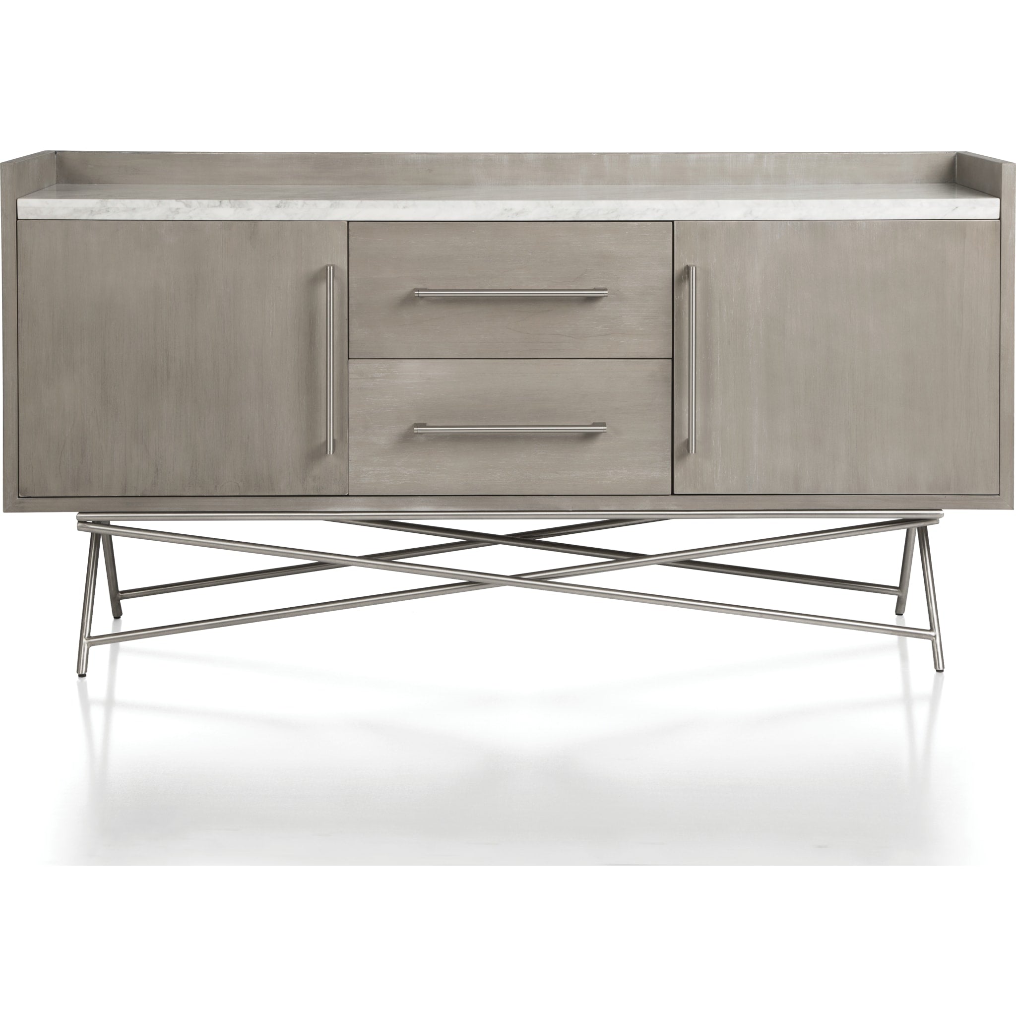 Coral Marble Top Rectangular Sideboard in Antique Grey