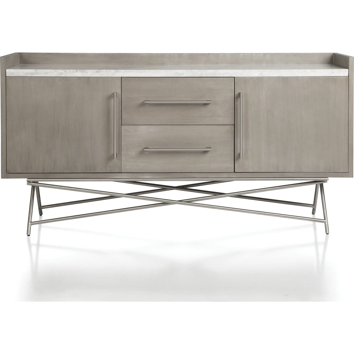 Coral Marble Top Rectangular Sideboard in Antique Grey