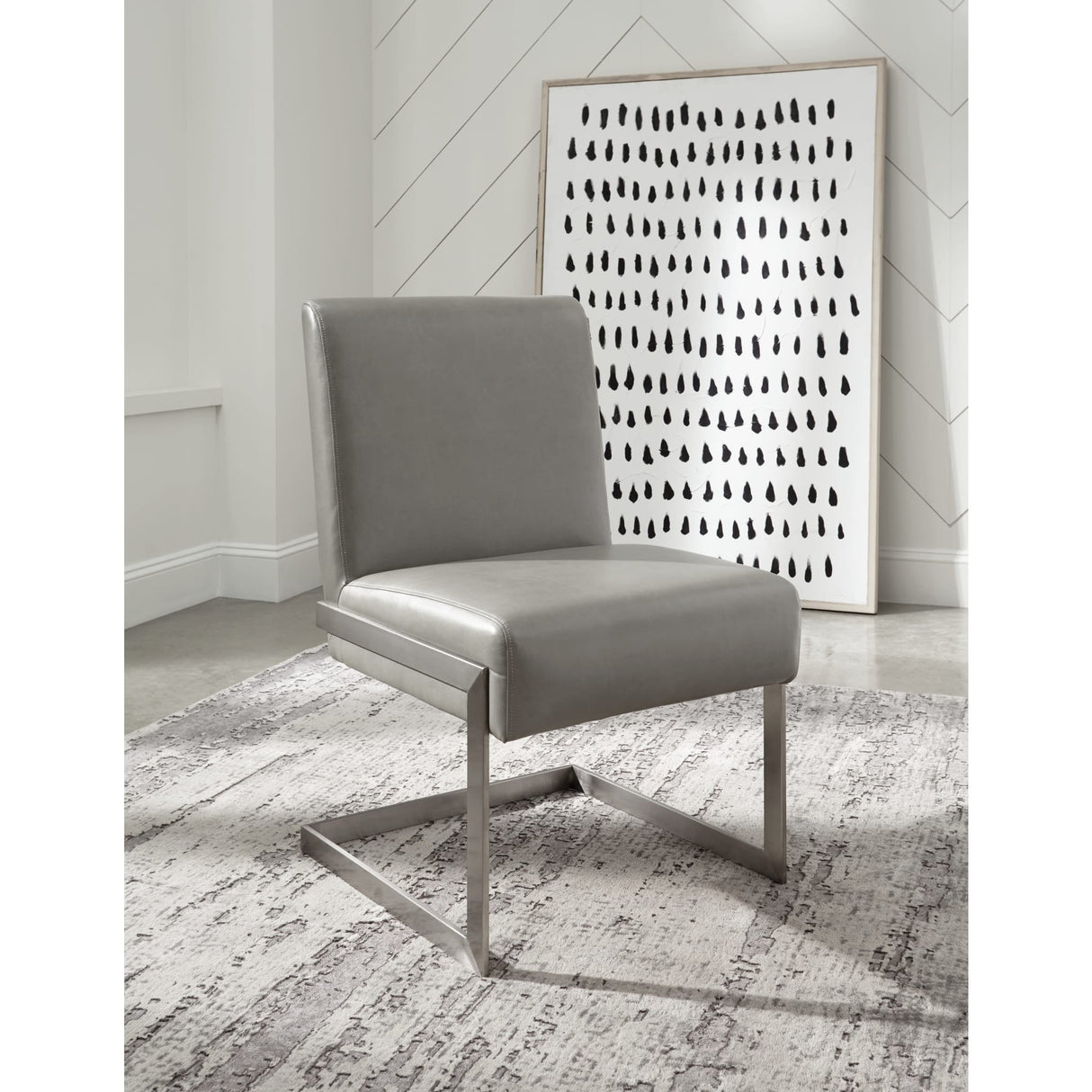 Coral Synthetic Leather Upholstered Dining Chair