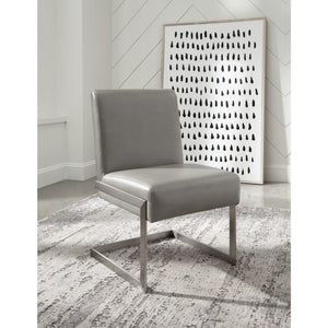 Coral Synthetic Leather Upholstered Dining Chair