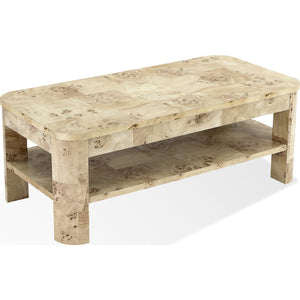 Cosmo Mappa Burl Coffee Table in Amber Kiss