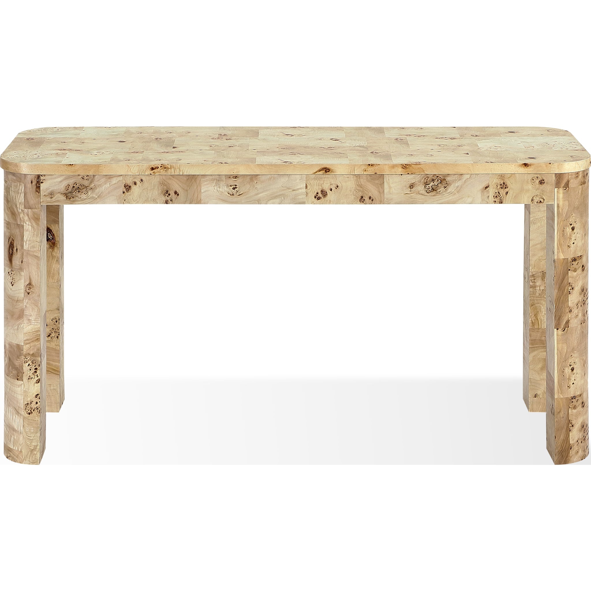 Cosmo Mappa Burl Console Table in Amber Kiss