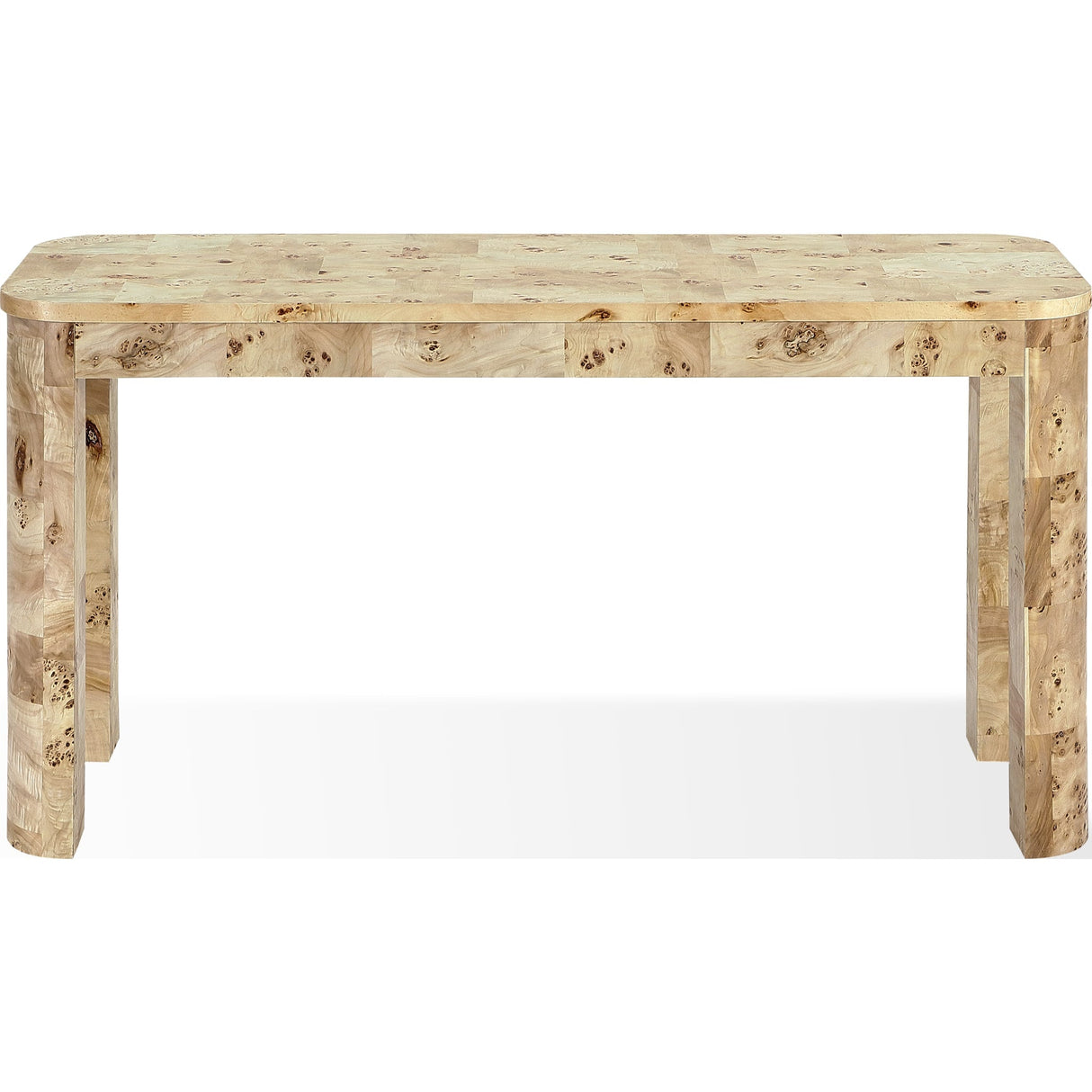 Cosmo Mappa Burl Console Table in Amber Kiss
