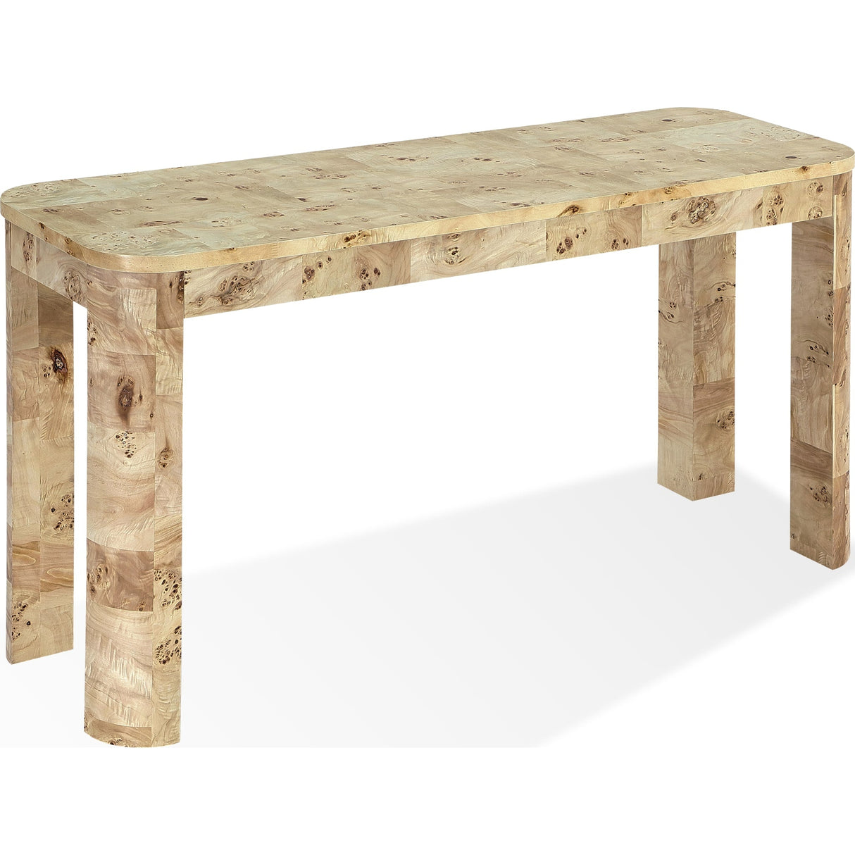 Cosmo Mappa Burl Console Table in Amber Kiss