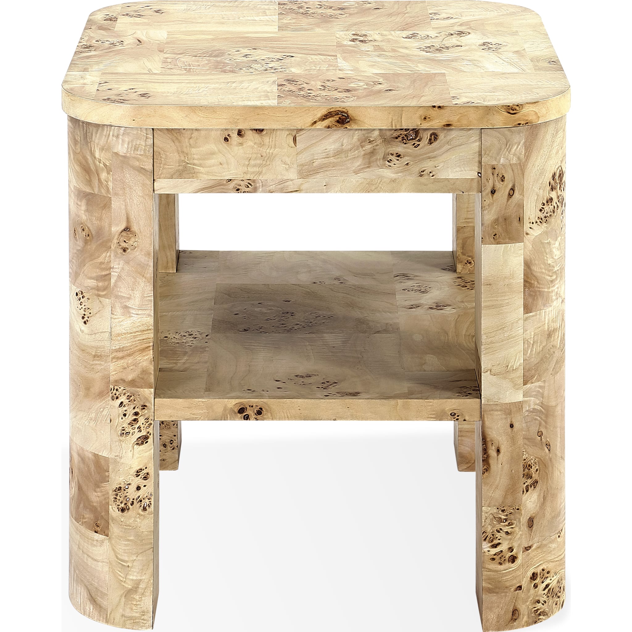 Cosmo Mappa Burl End Table in Amber Kiss