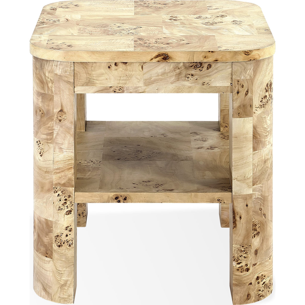 Cosmo Mappa Burl End Table in Amber Kiss
