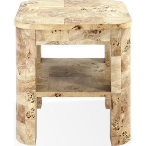 Cosmo Mappa Burl End Table in Amber Kiss