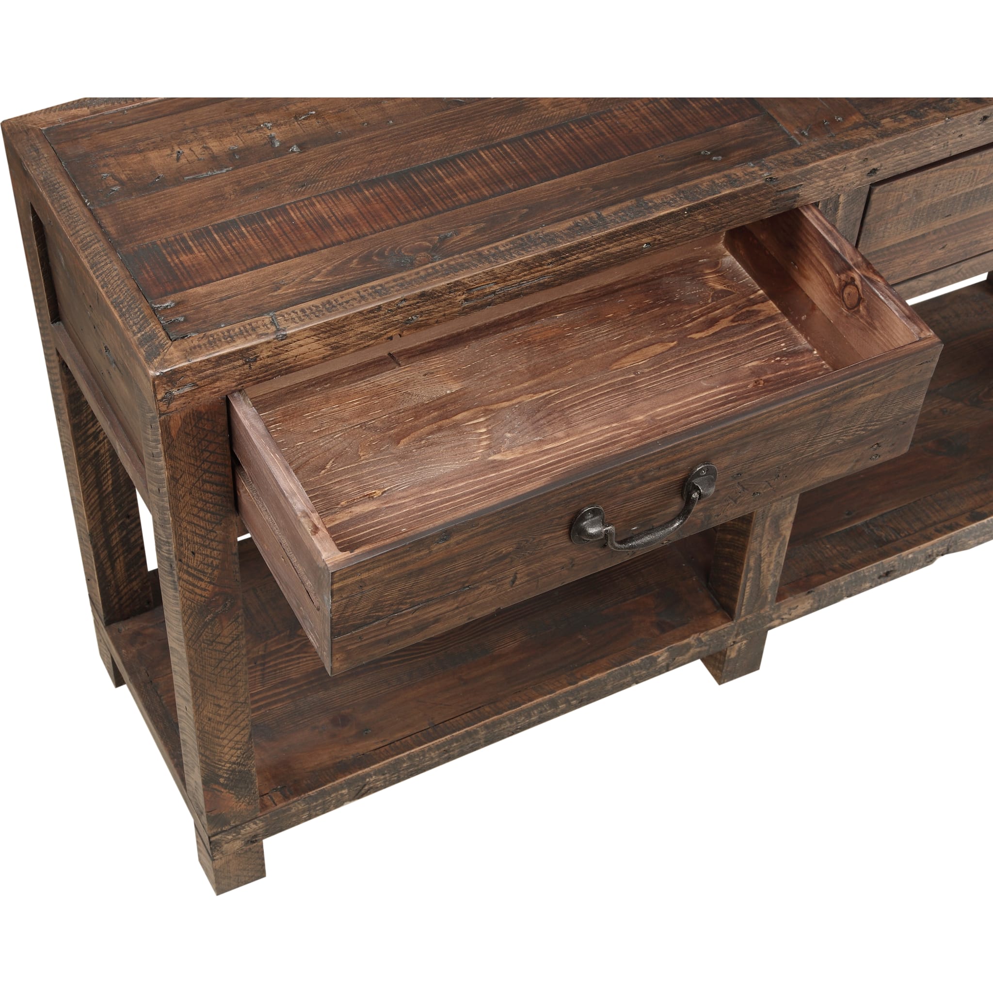 Craster Reclaimed Wood Console Table in Smoky Taupe