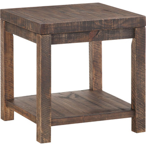 Craster Reclaimed Wood Square Side Table in Smoky Taupe
