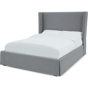 Cresta Skirted Footboard Storage Panel Bed in Fog