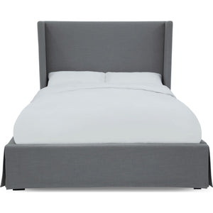 Cresta Skirted Footboard Storage Panel Bed in Fog